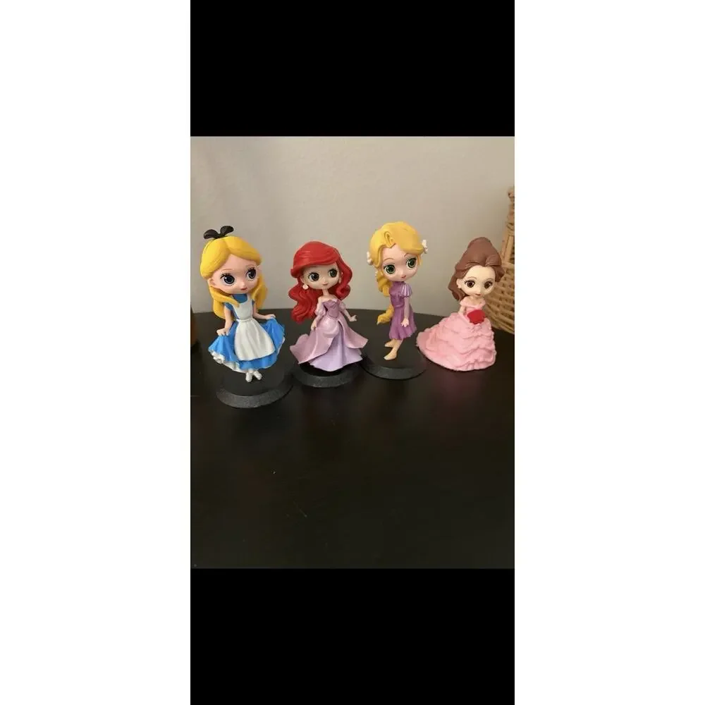 Disney Characters Firgues Lot Of 4 Alice, Ariel, Rapunzel and Belle